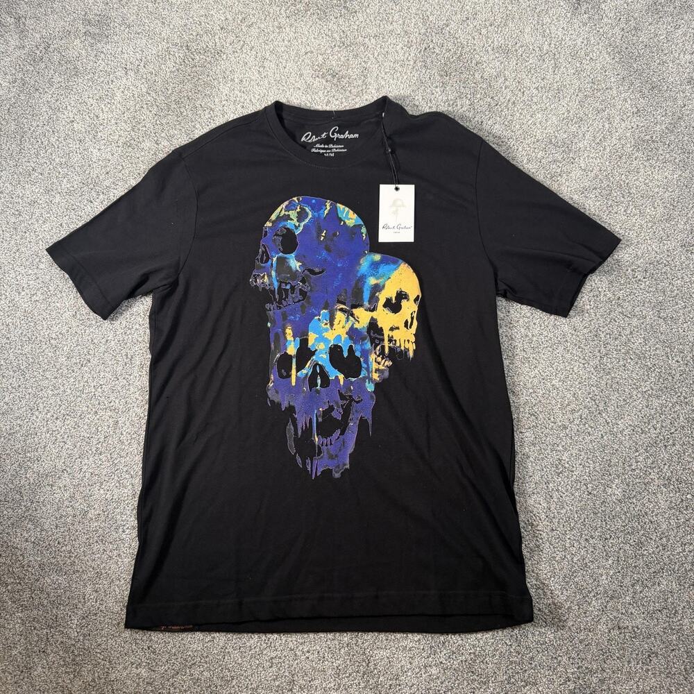 Robert Graham Shirt M Skull Graphic Gothic Rocker Alternative Dark Streetwear
